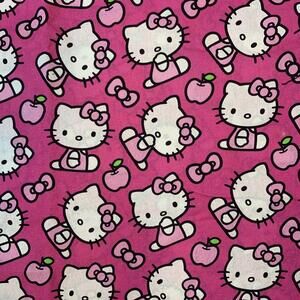 Hello Kitty Sanrio‎ Fat Quarter Cotton Fabric Pink 1603